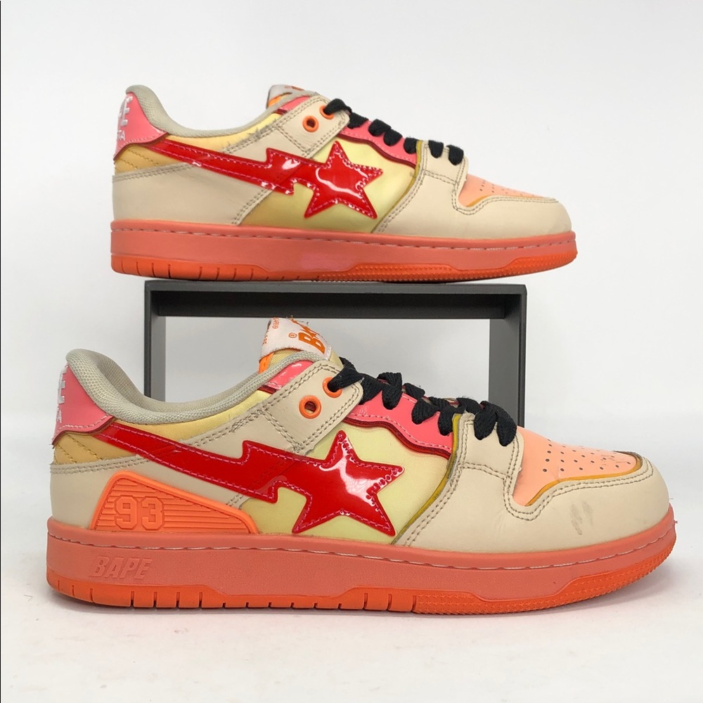A Bathing Ape Bape SK8 Sta Orange 1130-191-003 Men’s Sneakers - Size 7 No Box
